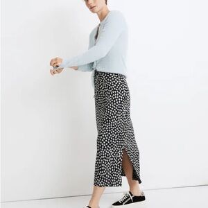 Madewell Black and White Patterned Pencil Skirt